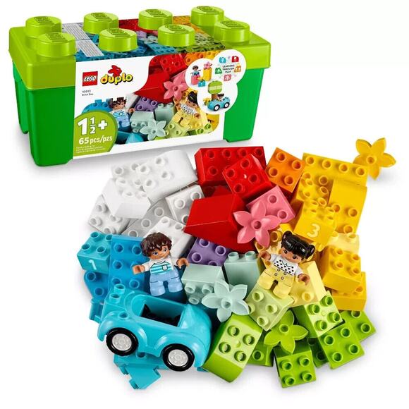 LEGO DUPLO Classic Brick Box First Set w/Storage Box 10913 Toy Car Number Bricks - Picture 1 of 6